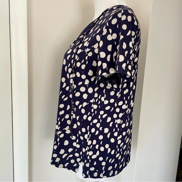 Maeve by Anthropology Clemente Tee Navy Polka Dot Size Large - Picture 10 of 16